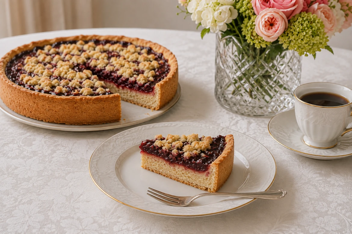 Cherry Jam Crumble Cake