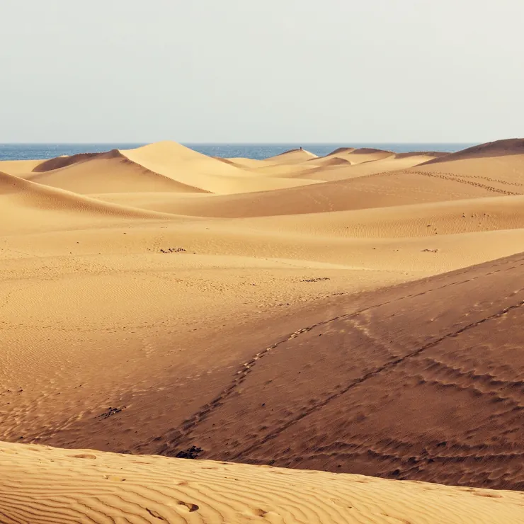 A Sahara-Like Landscape Beside a Busy Gran Canaria Beach Resort