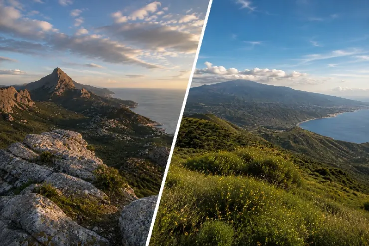 Geographical Comparison Between Sardinia and Sicily